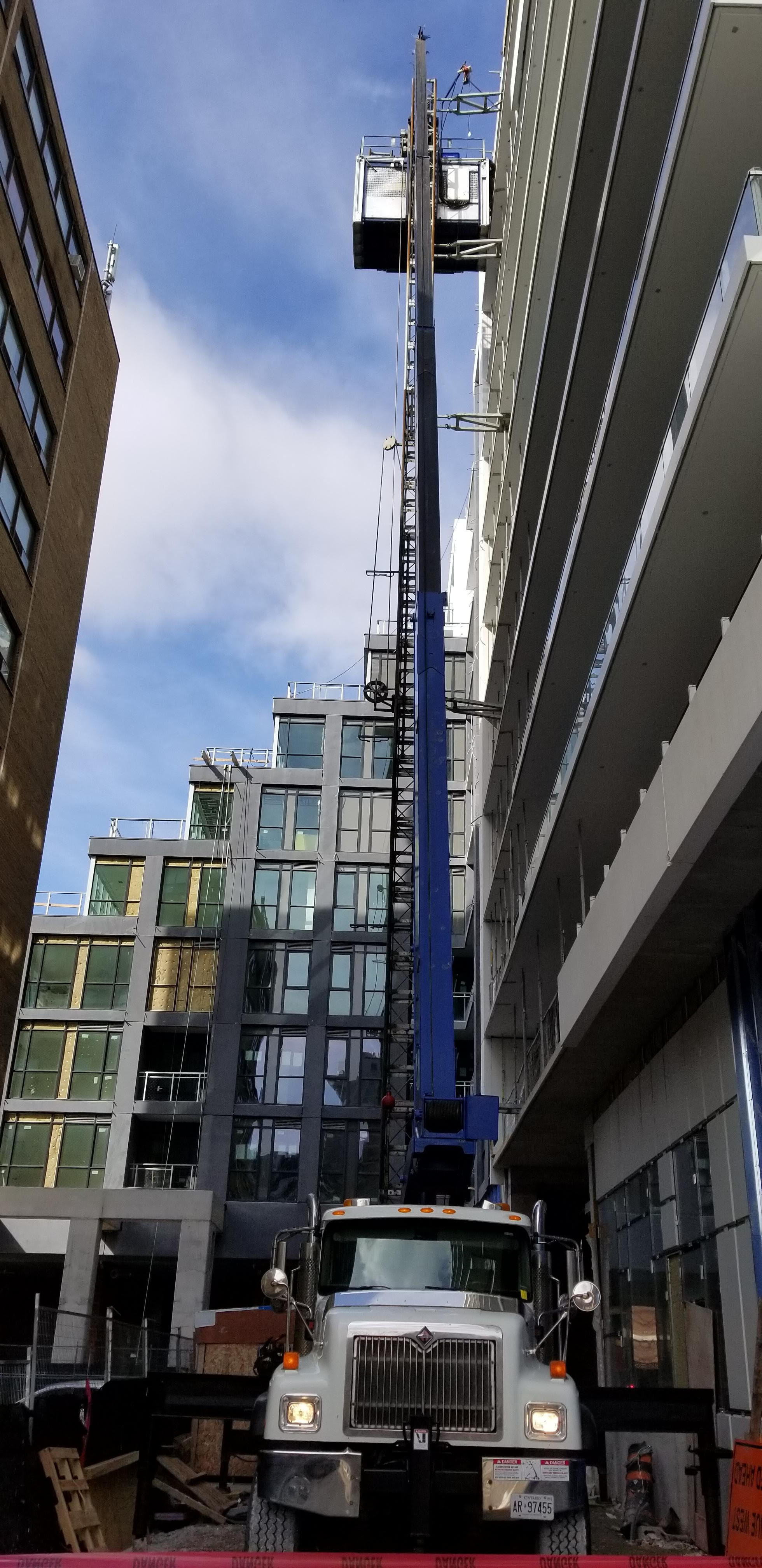 Installing hoist at a condo.